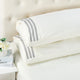 Serenta Trois Embroidered 4 Piece Bed Sheet Set, Ivory, Twin