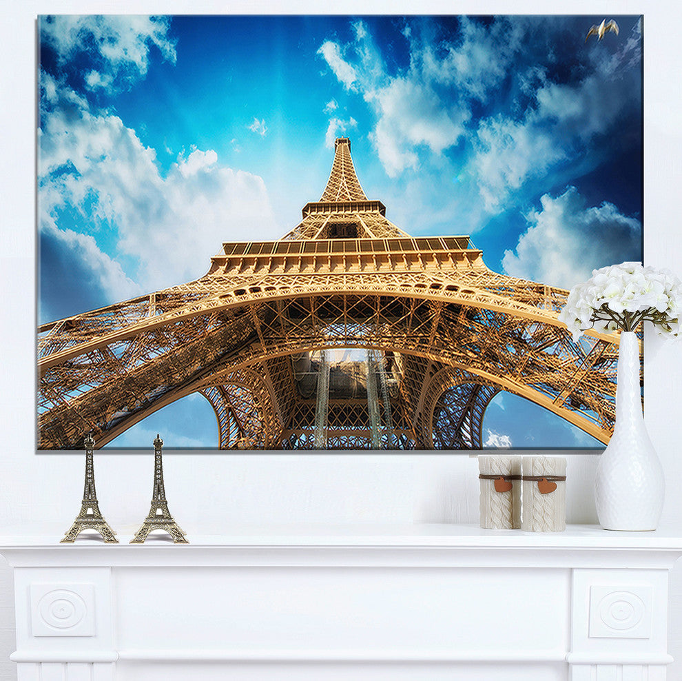 "Beautiful View of Paris Eiffel Tower in Paris" Cityscape Art, 40"x20"