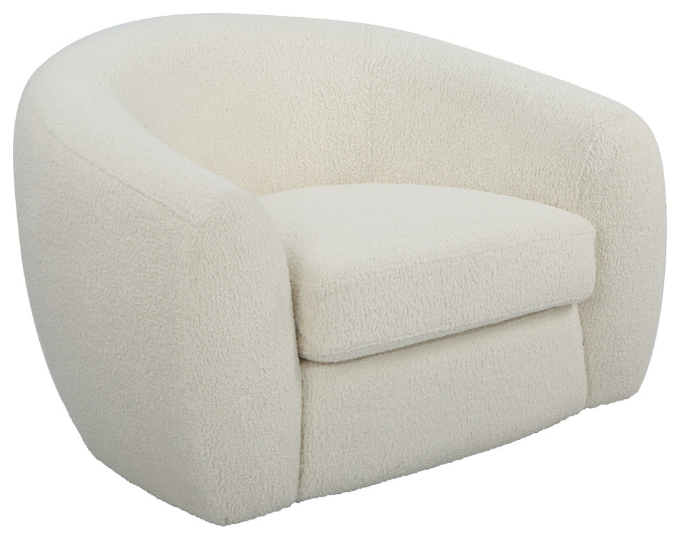 Uttermost 23747 Capra Art Deco White Swivel Chair