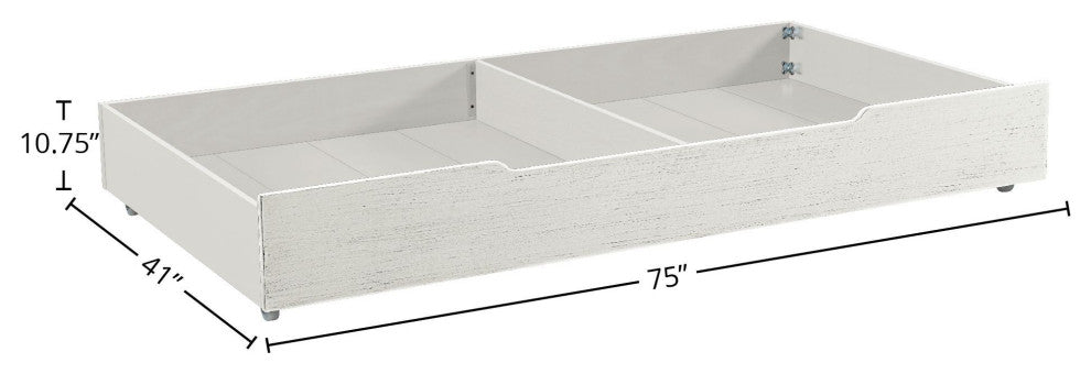 Olivia Wood Trundle, Brushed White