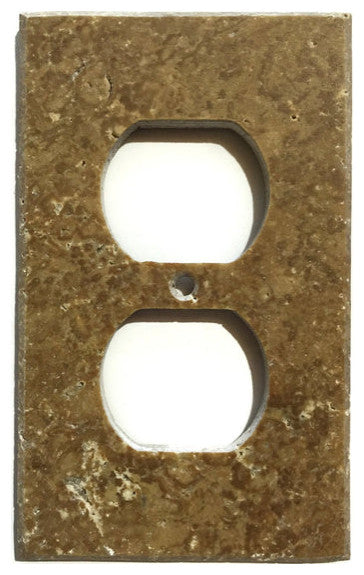 Travertine Switch Wall Plates Covers - Honed (Matte), Noce, 1 Duplex