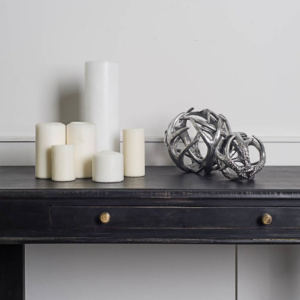 Ramus IV (Large) Silver Antler Shaped Decorative Orb Ball