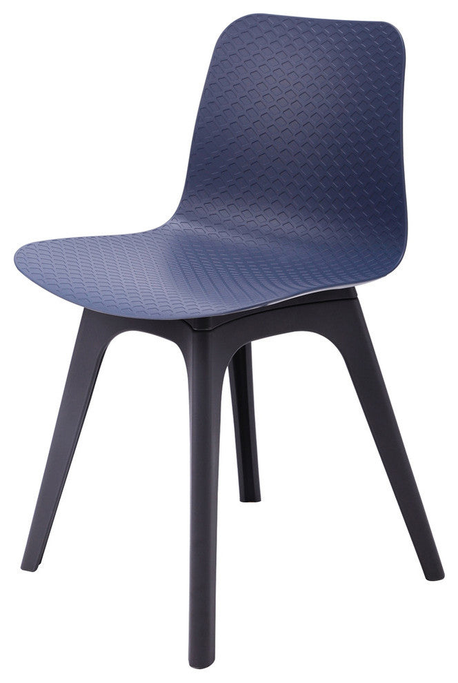 Hebe Series Shell Side Chairs Molded Seat With Leg, Set of 2, Navy