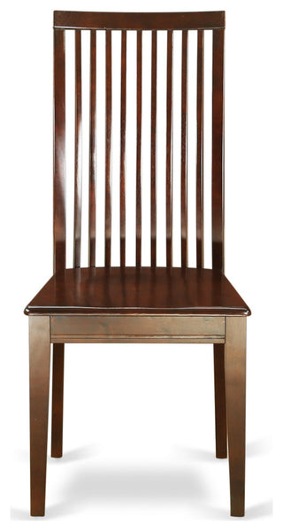 5Pc Dining Set, Small Kitchen Table, 4 Chairs, Slat Back, Mahogany