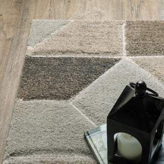 Canton Geometric Grey/Brown Indoor Area Rug, 7'10"x10'10"
