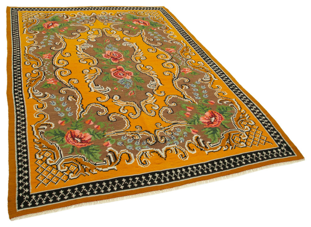 Rug N Carpet - Handmade Moldovian 6' 1'' x 8' 10'' Antique Rose Kilim Rug