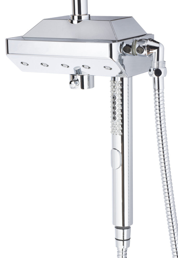 AquaPower 11-in Rain Showerhead Shower System with Pivoting Shower Arm 1.8 GPM, Chrome