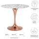 36" Dining Table, Round, Pink White, Metal, Modern, Cafe Bistro Hospitality