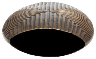 Metal, 10"H Ribbed Vase, Brass Antique