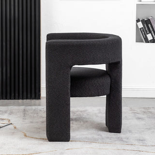 28" Wide Boucle Upholstered Square Armchair, Dark Gray