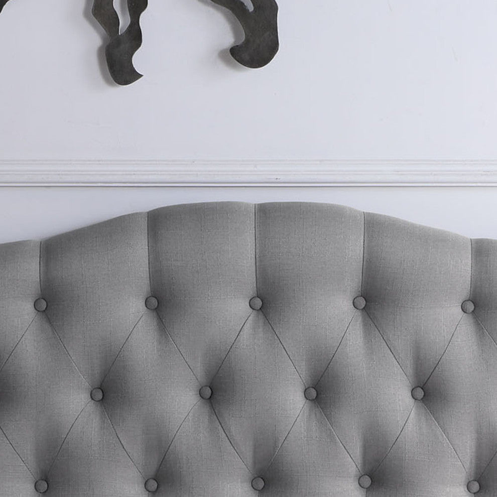 Charlotte Upholstered Panel Headboard, Gray, Twin