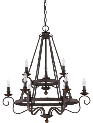Quoizel NBE5009RK Nine Light Chandelier Noble Rustic Black