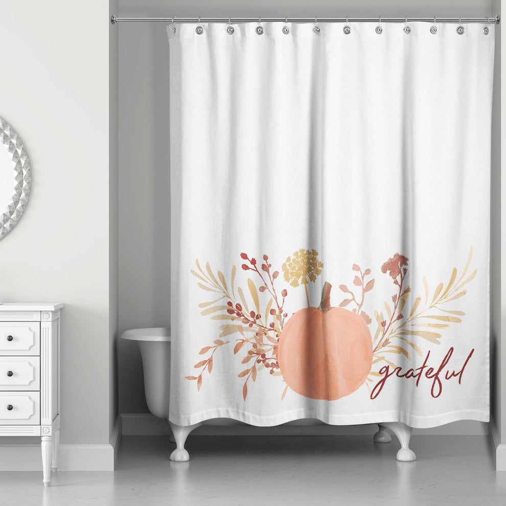 Grateful Harvest Pumpkin Shower Curtain