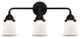 288-3W-BK-G181S-LED 3 Light 23.25" Bath Vanity Light, Matte Black
