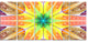 Yellow Glowing Fractal Texture, Abstract Canvas Art Print, 60"x28", 5 Panels