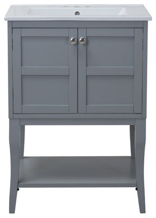 Elegant VF2101 2 Doors Cabinet 24"X18"X34", Gray