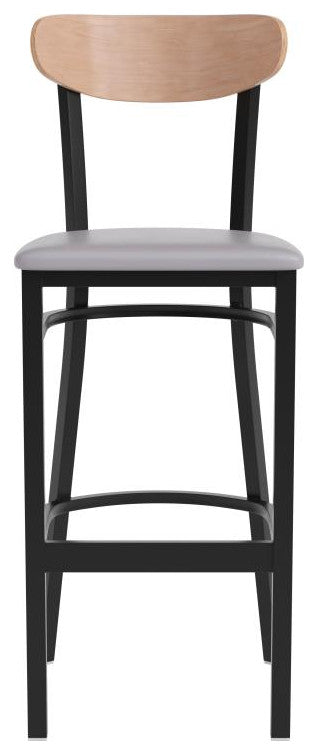 Wright Commercial Grade Barstool -500 LB. Capacity Steel Frame, Natural Birch Wo