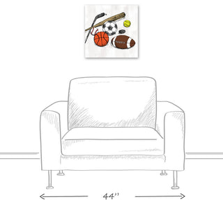 Sports Balls 16x16 Canvas Wall Art