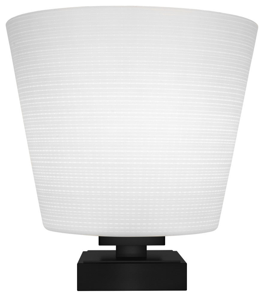 Luna 1-Light Table Lamp, Matte Black/White Matrix