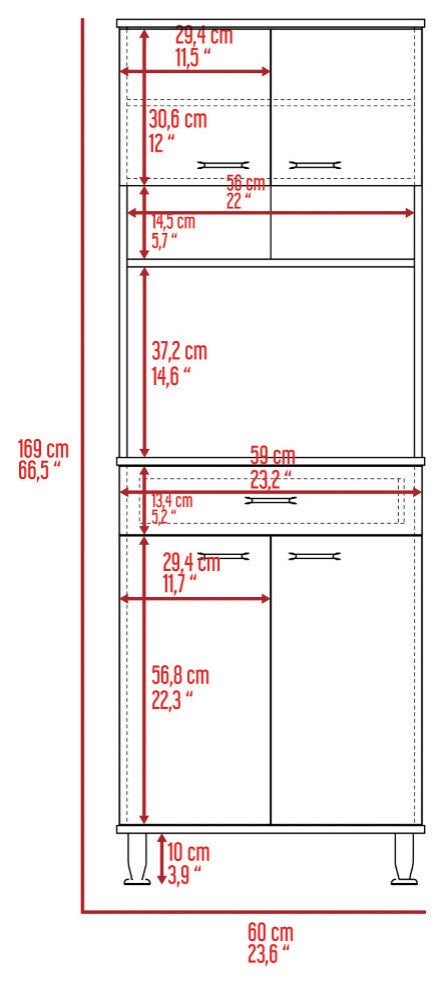 Pantry Piacenza, Kitchen, Light Oak