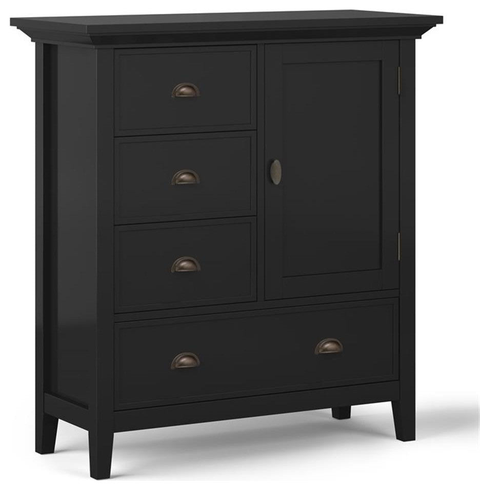 Redmond Solid Wood 39 Inch Wide Transitional Medium Storage Cabinet In Black
