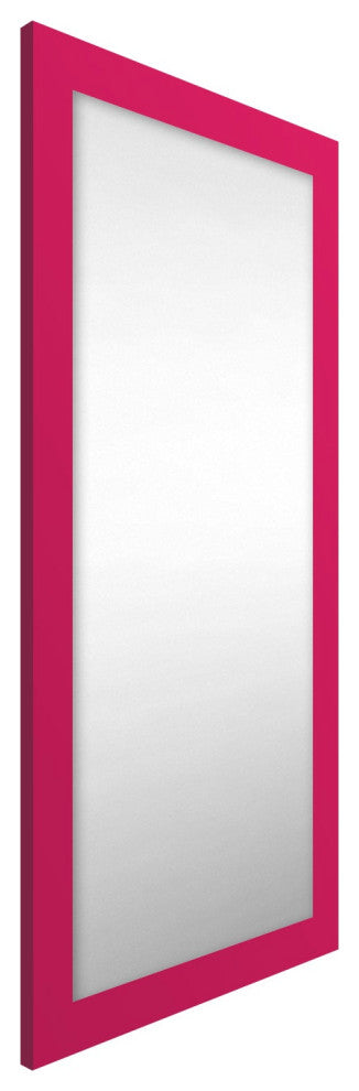 72"x30" Pop of Color Wall/Floor Mirror Art, Intense Pink
