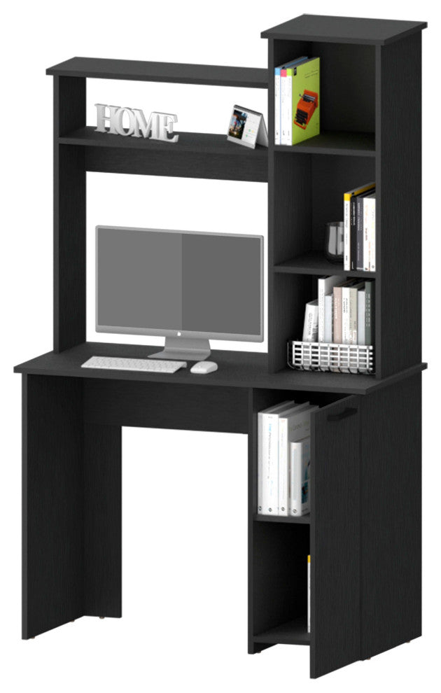 Rumford Computer Desk with Hutch and 3-Tier Storage Shelves