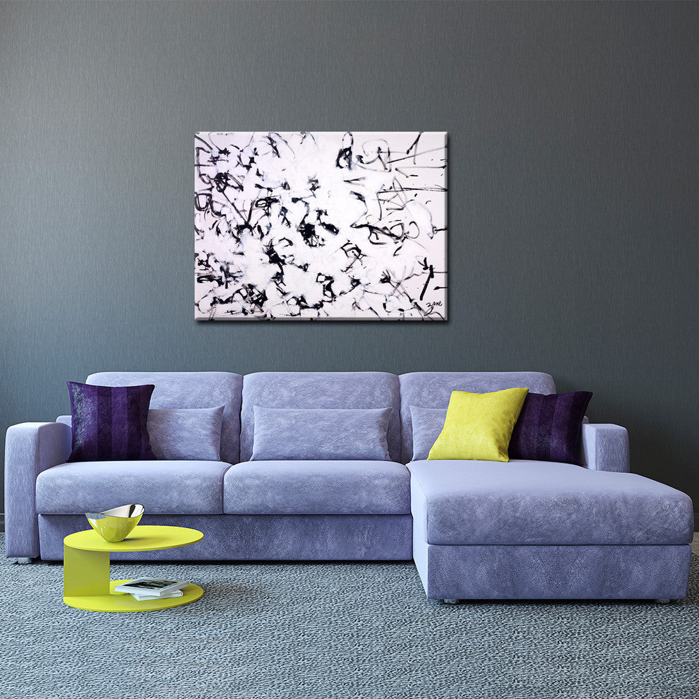 Black and White' Abstract Canvas Wall Art, 16"x20