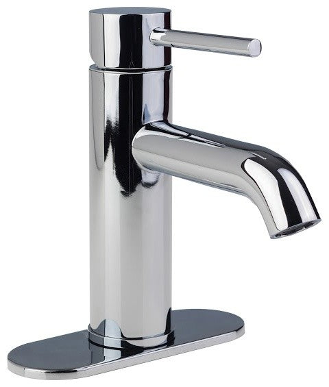 European Single Post Bathroom Faucet With Deck Plate Chrome