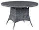 Gray Summon 47" Round Outdoor Patio Dining Table