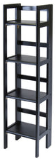 Terry 4-Tier Foldable Shelf, Narrow, Black