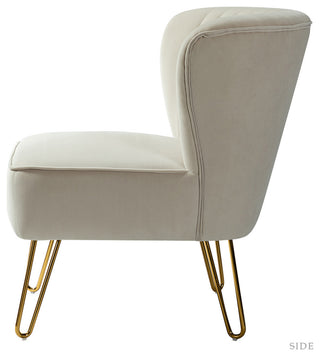 Upholstered Accent Side Chair With Tufted Back Set of 2, Tan