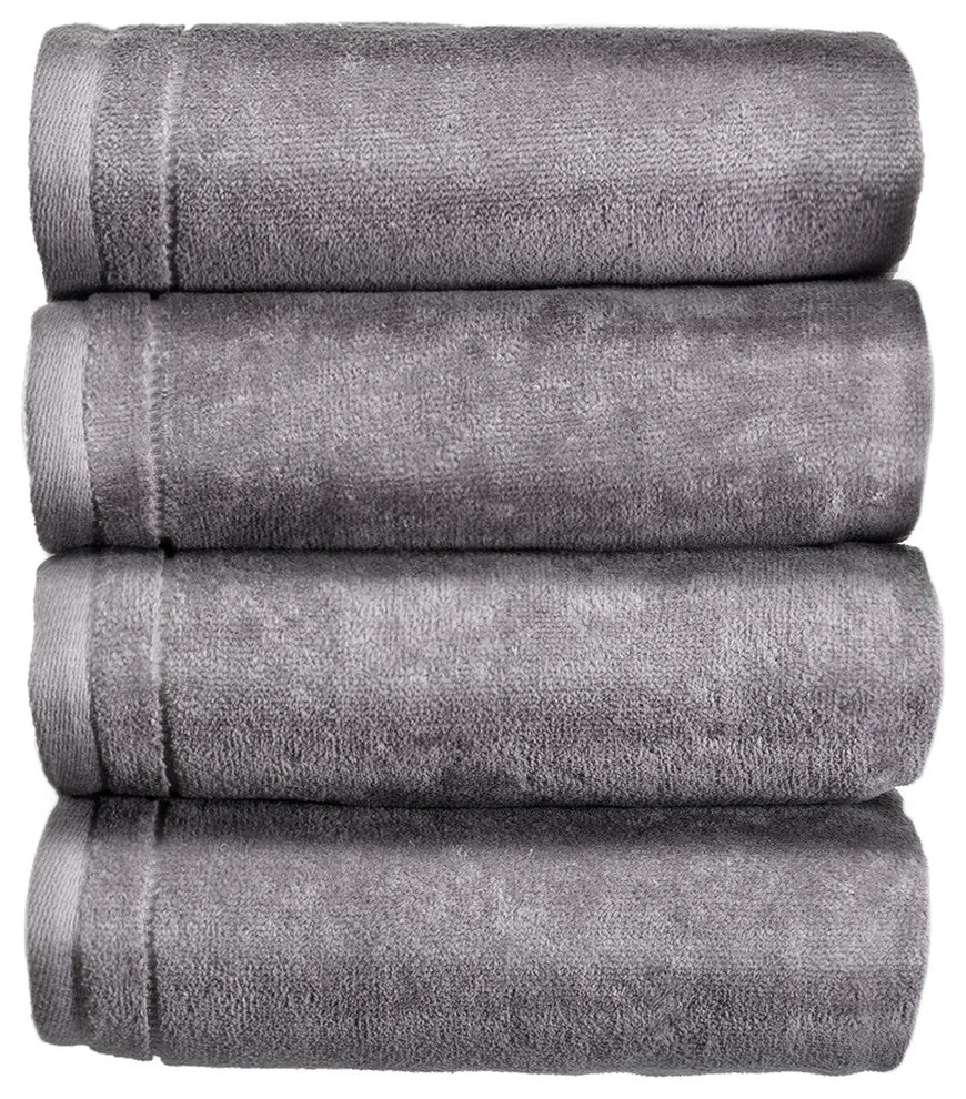 Creative Scents Set of 4 Cotton Hand Towel Set, Gray