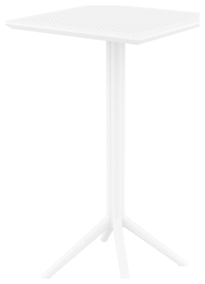 Sky Marcel Square Bar Set With 2 Barstools White