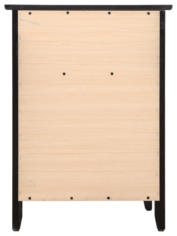 Izzy 1-Drawer, 1-Door Nightstand, Cherry, Black