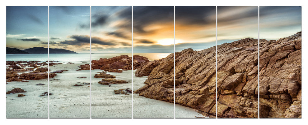 Quang Ninh Province Vietnam, Landscape Canvas Art Print, 83"x32", 7 Panels