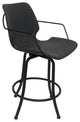 Swivel Metal Counter 26" 30" or 34" Bar Stool - Asheville, Grey - Black, 30"