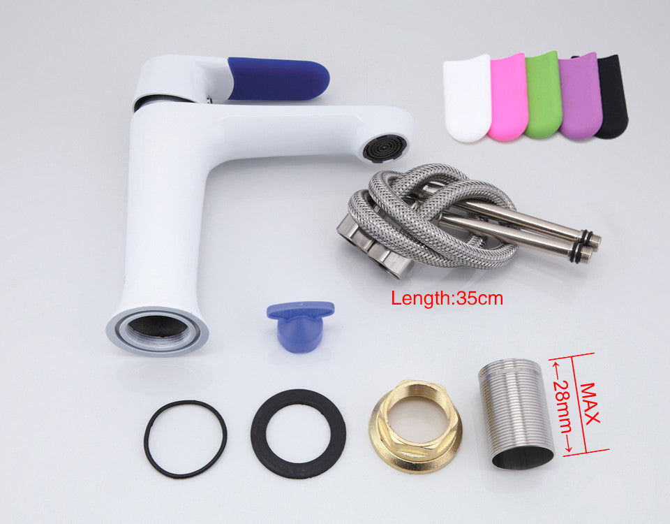 Fano Deck Mounted Multi Color Handle Brass Faucet