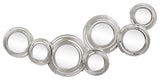 "Descending Reflection" Circle Array Mirrors in Metal Foiled Frame
