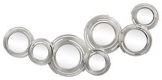 "Descending Reflection" Circle Array Mirrors in Metal Foiled Frame