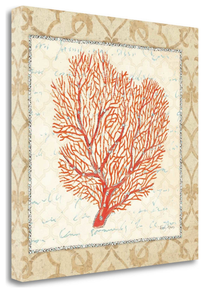 24" Full Orange Underwater Coral 2 Giclee Wrap Canvas Wall Art