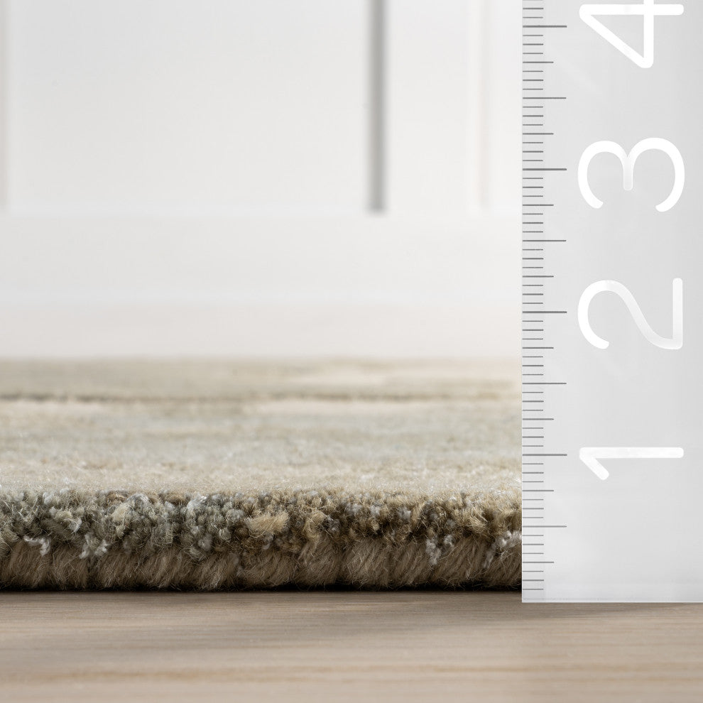 Siwalik Wool Area Rug, Beige 2'6"x8'