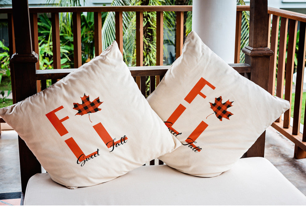 Sweet Fall Indoor/Outdoor Throw Pillow, Harvest Orange, 18"x18"