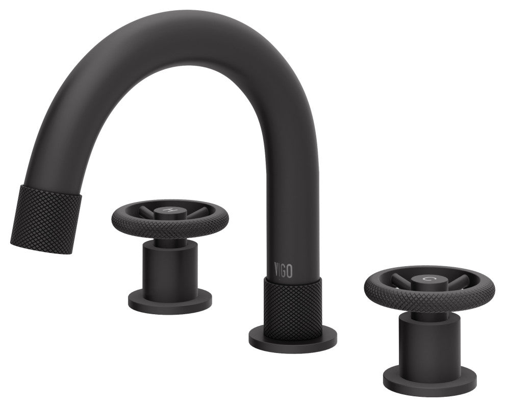 VIGO Wythe 8" H 2-Handle Widespread Bathroom Faucet, Matte Black