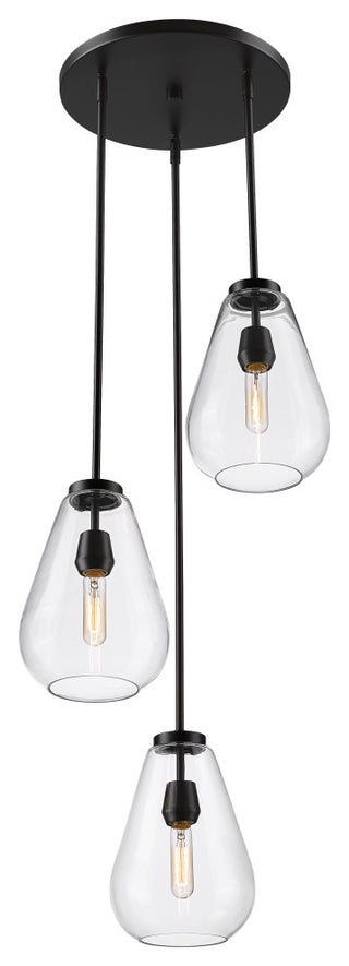 Z-Lite 3-Light Chandelier,Matte Black