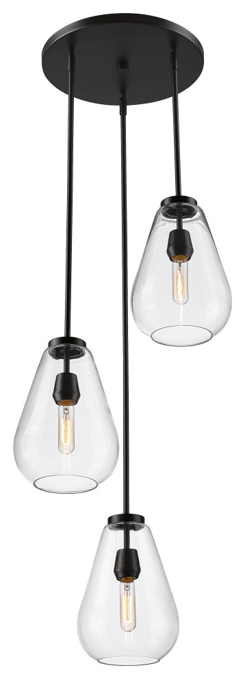 Z-Lite 3-Light Chandelier,Matte Black