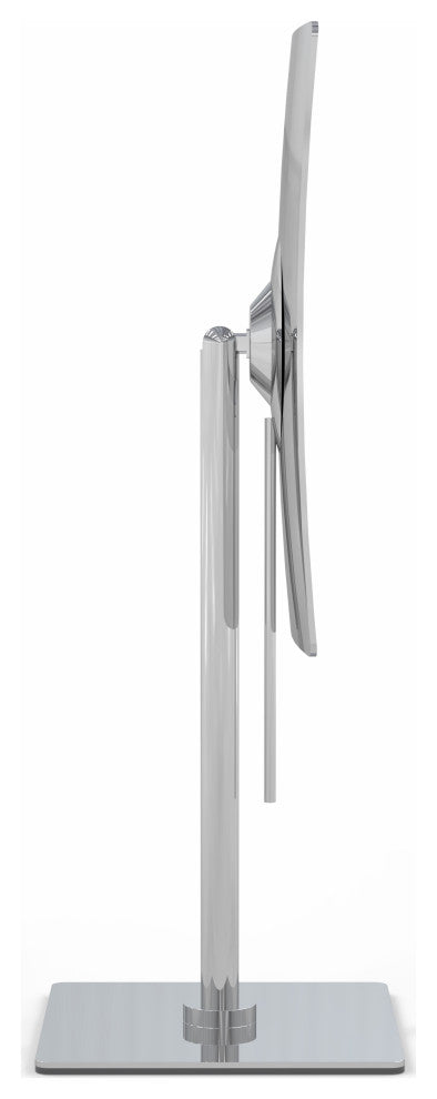 Minimalist Rectangular Free Standing Mirror Single-Sided With 3x, Chrome, Chrome
