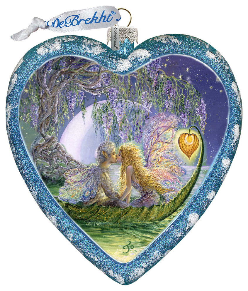 Wisteria Moon Heart Glass Ornament Limited Edition