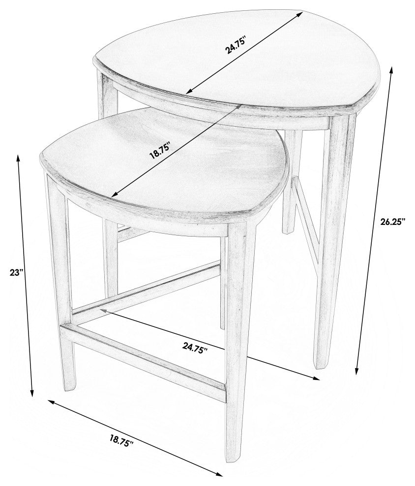 Finnegan Nesting Tables, Set Of 2, Dark Brown