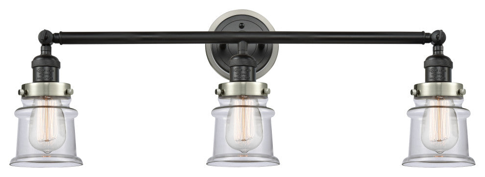 INNOVATIONS 205BK-BPSN-HRSN-G182S 3-Light Bath Vanity Light Matte Black